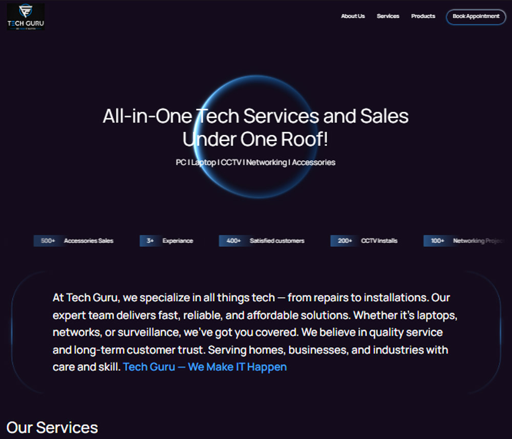 Tech Guru Tirupur - Website Project